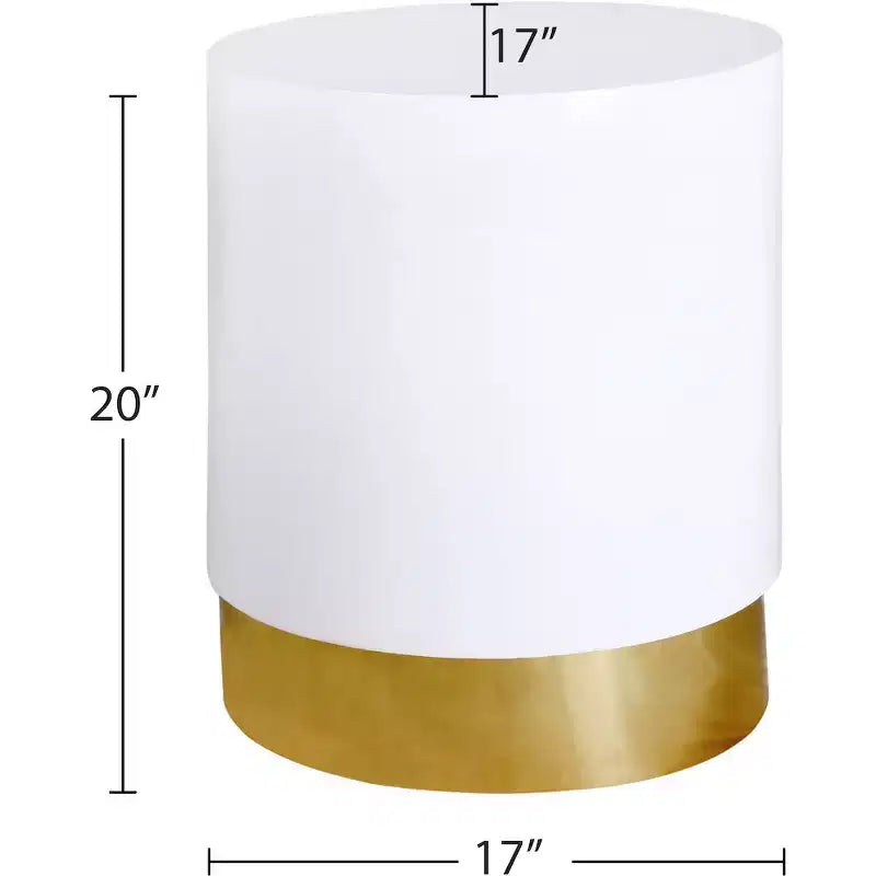 Deco White/Gold End Table