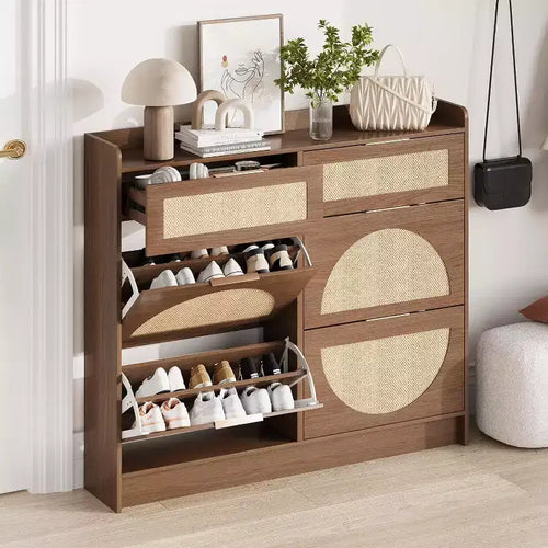 GustoWave 4 Turn Over Drawers Freestanding Shoe Storage Cabinet for Entryway, Hallway, Living Room