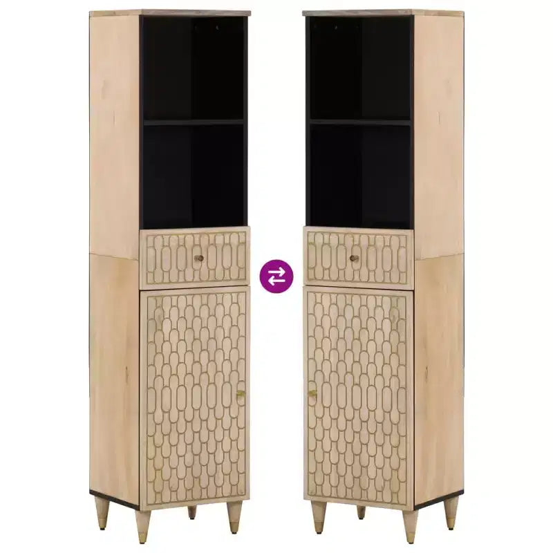 Bathroom Cabinet Natural wood Solid mango wood, engineered wood