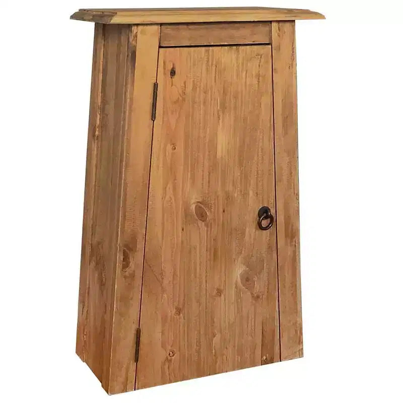 vidaXL Wall Cabinet Brown Solid pine wood 16.5x9.1x27.6 in Wall Cabinet