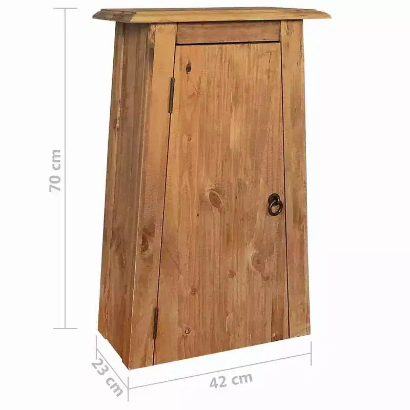 Wall Cabinet Brown Solid pine wood 16.5x9.1x27.6 in Wall Cabinet