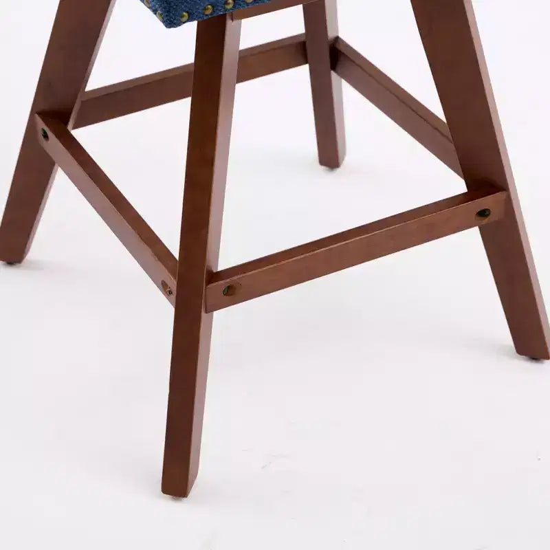 Spin Fabric Upholstered Wood 26'' Swivel Counter Stools (Set of 2)