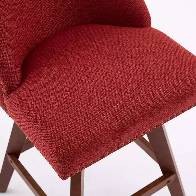 Spin Fabric Upholstered Wood 26'' Swivel Counter Stools (Set of 2)