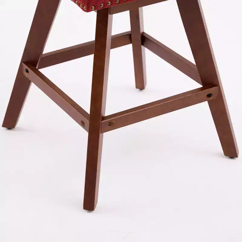 Spin Fabric Upholstered Wood 26'' Swivel Counter Stools (Set of 2)