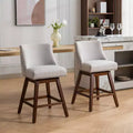 GDFStudio Spin Fabric Upholstered Wood 26'' Swivel Counter Stools (Set of 2)