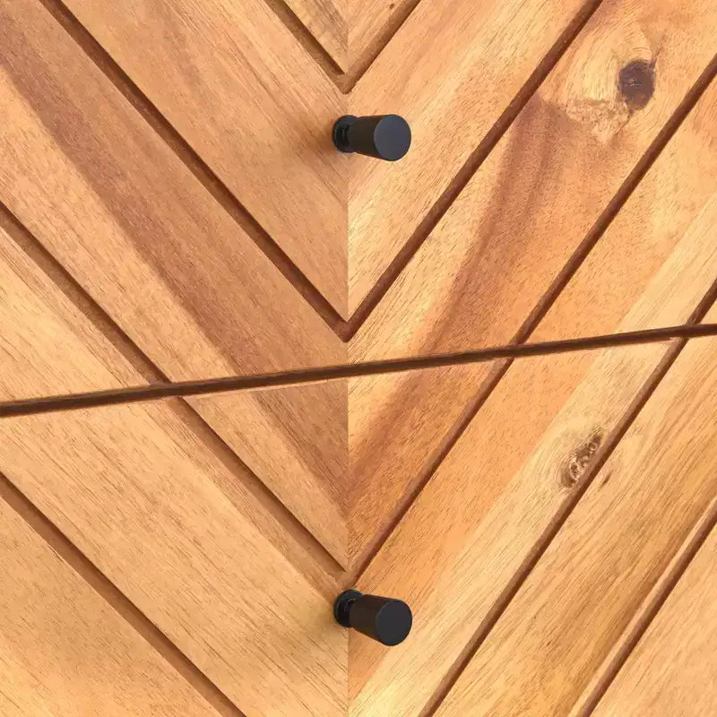 2 Drawer Alexandria Mid Century Modern Nightstand Oak: Mid-Century Modern Bedside Table, Wood Veneer Finish